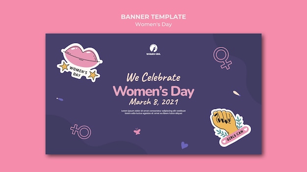 Bezpłatny plik PSD szablon transparent dzień kobiet