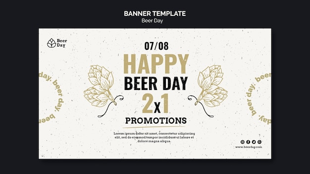 Bezpłatny plik PSD szablon transparent dzień piwa