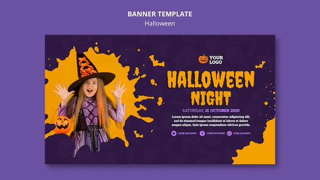 Bezpłatny plik PSD szablon transparent halloween party