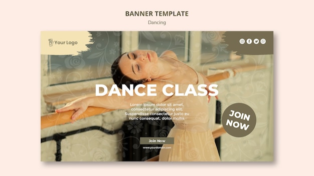 Bezpłatny plik PSD szablon transparent klasy tańca