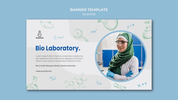 Bezpłatny plik PSD szablon transparent klubu naukowego