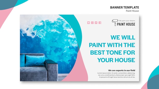Bezpłatny plik PSD szablon transparent koncepcja domu farby