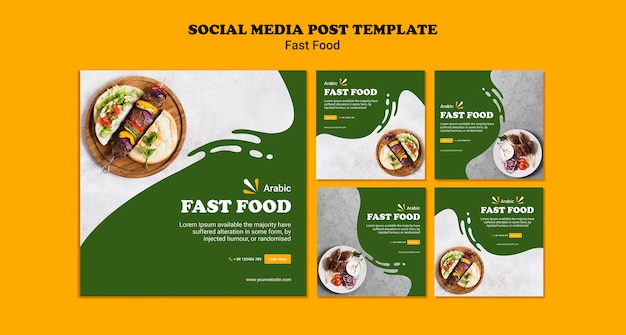 Bezpłatny plik PSD szablon transparent koncepcja fast food