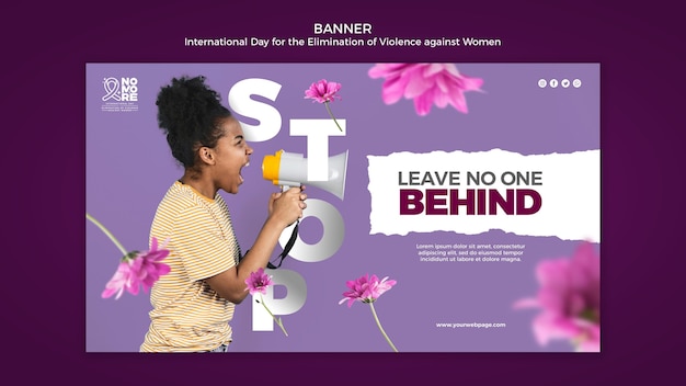 Szablon transparent międzynarodowego dnia eliminacji przemocy wobec kobiet