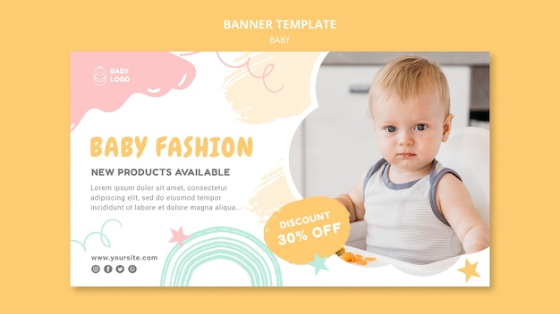 Bezpłatny plik PSD szablon transparent moda dla niemowląt