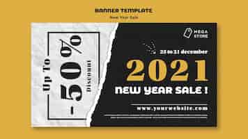Bezpłatny plik PSD szablon transparent sprzedaż nowego roku