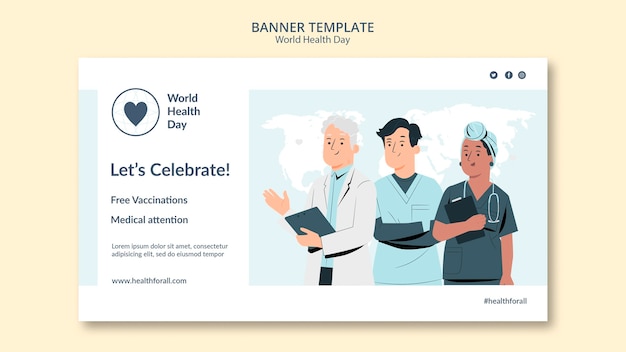Bezpłatny plik PSD szablon transparent światowego dnia zdrowia