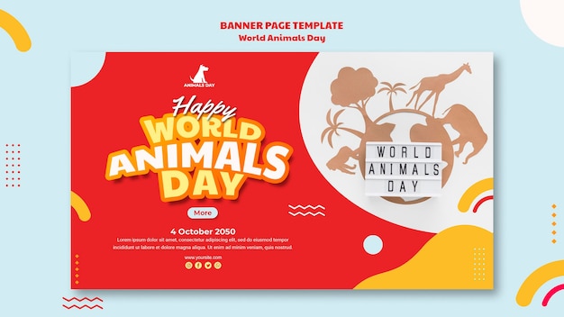 Bezpłatny plik PSD szablon transparent światowy dzień zwierząt
