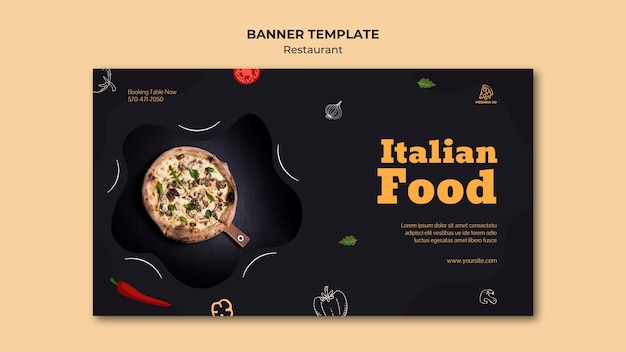 Bezpłatny plik PSD szablon transparent włoskiej restauracji
