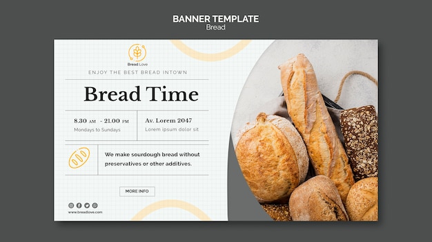 Bezpłatny plik PSD szablon transparent z chleba