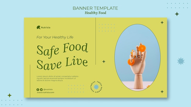 Bezpłatny plik PSD szablon transparentu bezpiecznego jedzenia