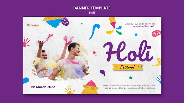 Bezpłatny plik PSD szablon transparentu festiwalu holi