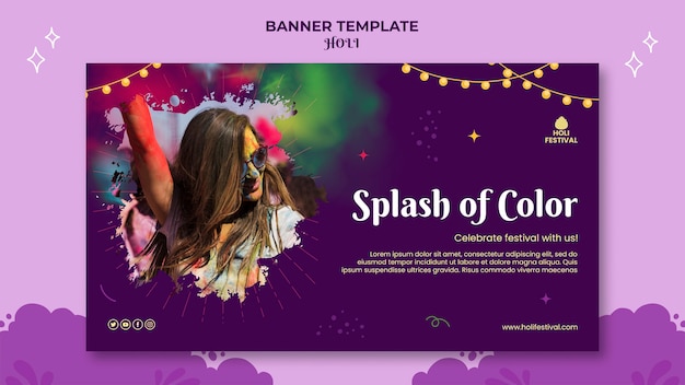 Szablon transparentu festiwalu Holi