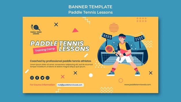 Bezpłatny plik PSD szablon transparentu lekcji tenisa wiosłowego