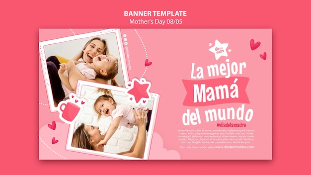 Bezpłatny plik PSD szablon transparentu poziomego obchodów dnia matki