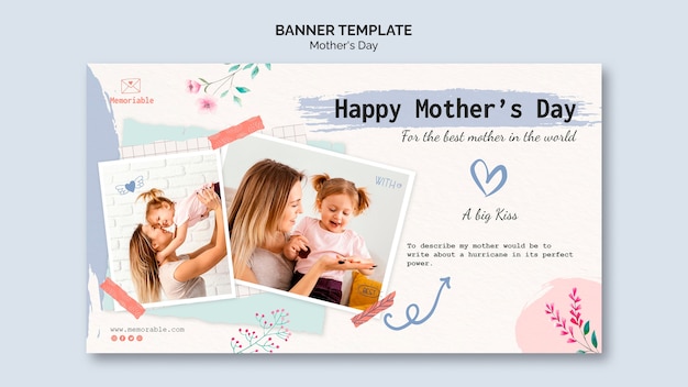 Bezpłatny plik PSD szablon transparentu poziomego obchodów dnia matki