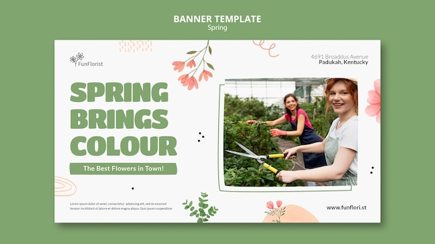 Bezpłatny plik PSD szablon transparentu sezonu wiosennego