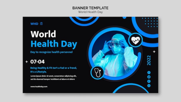 Szablon transparentu światowego dnia zdrowia