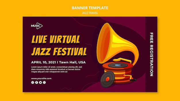 Szablon Transparentu Wirtualnego Festiwalu Jazzowego Na żywo