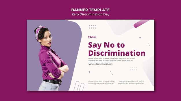 Bezpłatny plik PSD szablon transparentu wydarzenia zero dyskryminacji