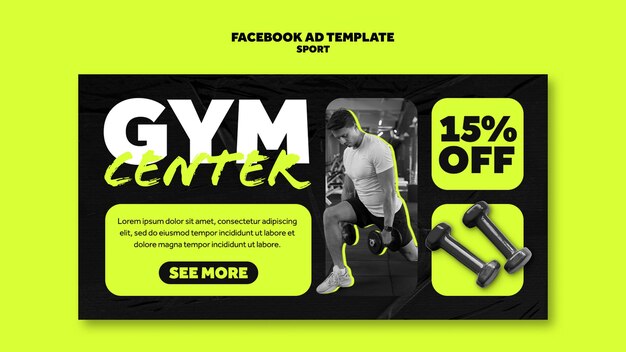 Szablon treningu sportowego na Facebooku