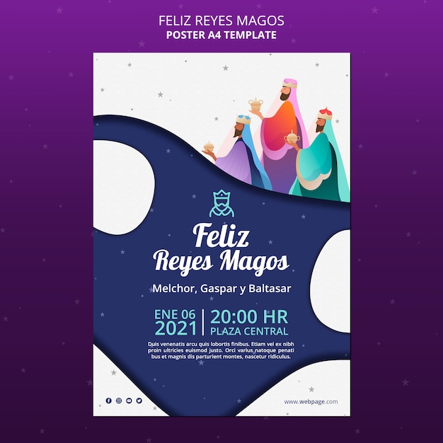 Szablon Ulotki Feliz Reyes Magos