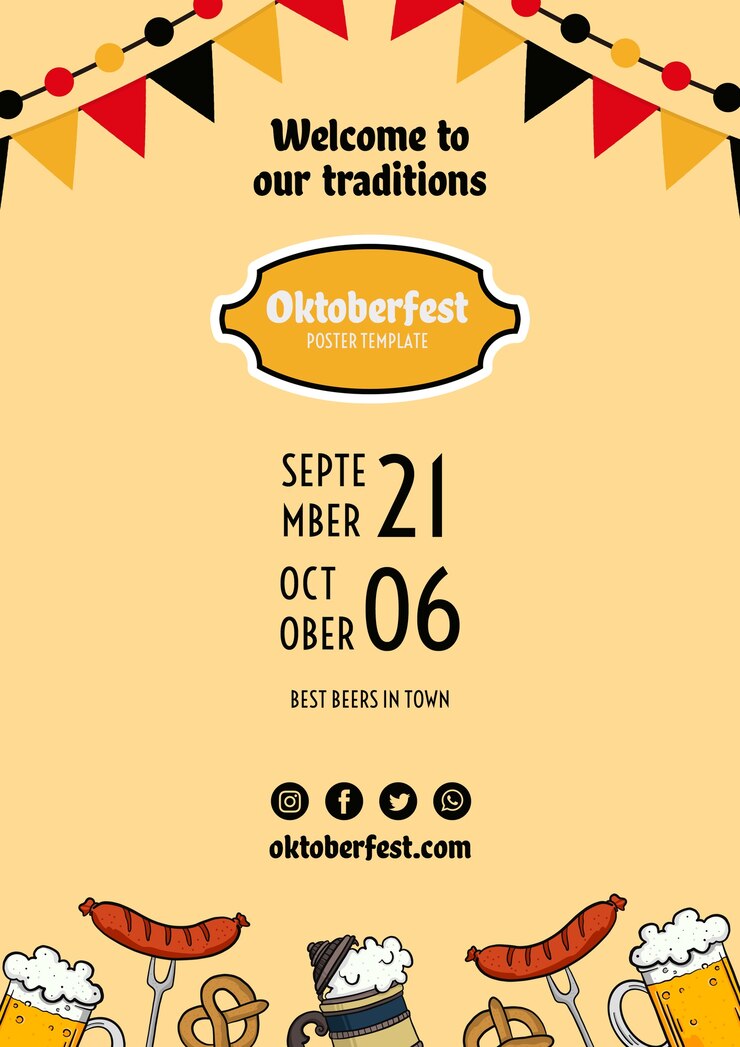 Bezpłatny plik PSD szablon ulotki oktoberfest