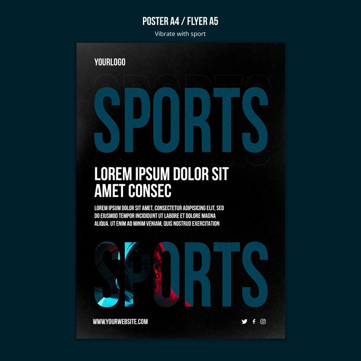 Bezpłatny plik PSD szablon ulotki reklamowej sportu