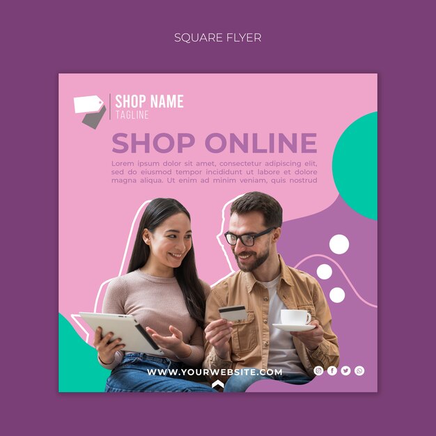 Szablon ulotki zakupów online