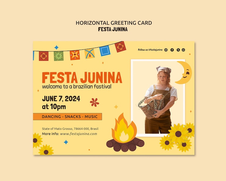 Bezpłatny plik PSD szablon uroczystości festa junina