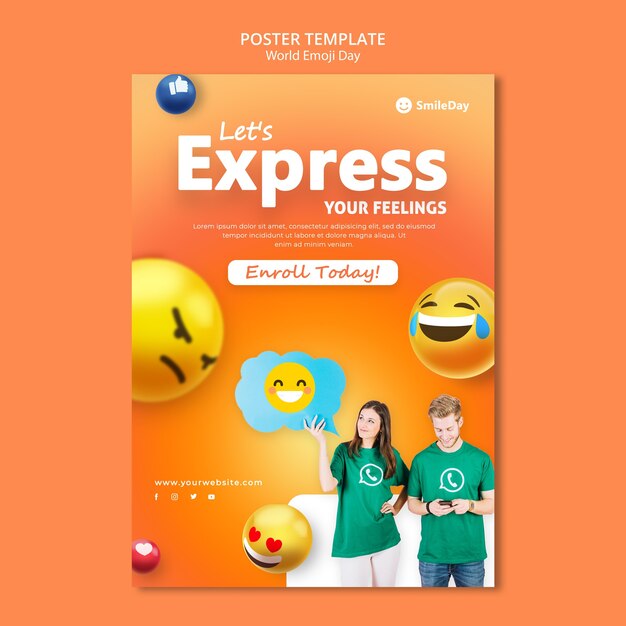 Szablon wydruku dzień emoji