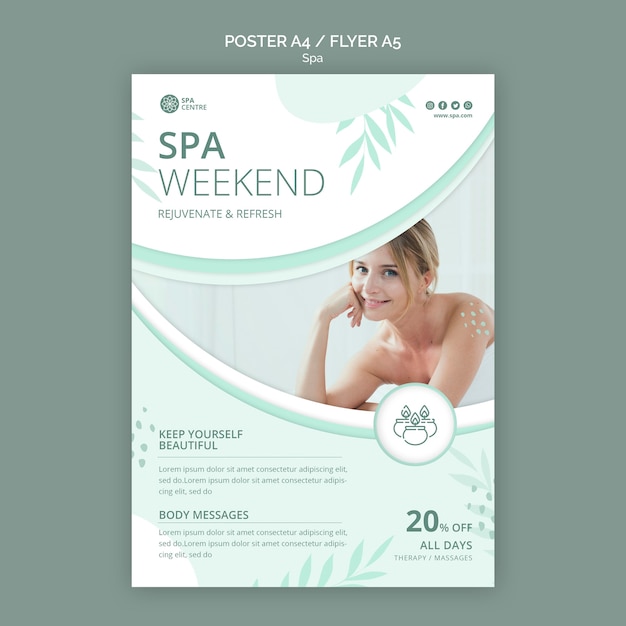 Szablon wydruku plakatu weekend spa