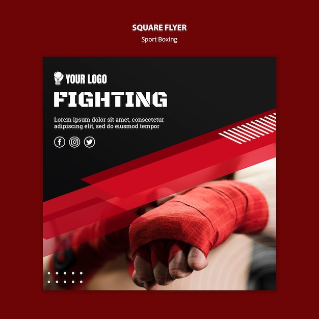 Bezpłatny plik PSD szablon wydruku ulotki walki bokserskie