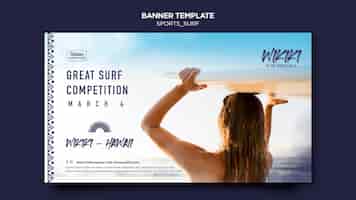 Bezpłatny plik PSD szablon zajęć banerowych surfingu