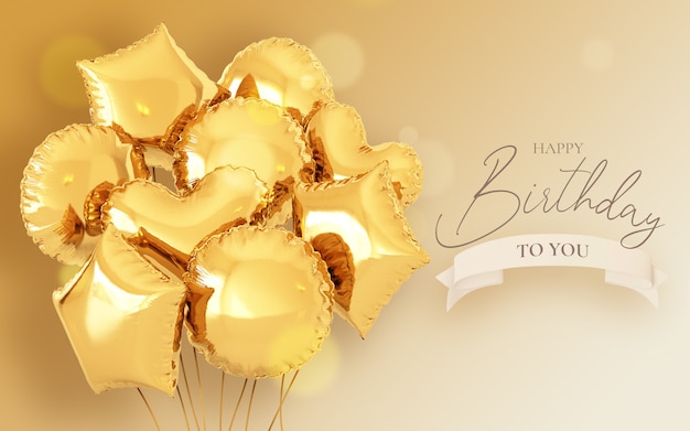Bezpłatny plik PSD szablon zaproszenia urodzinowego z realistycznymi balonami