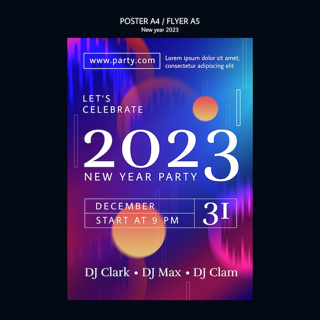 Szczęśliwego nowego roku plakat szablon