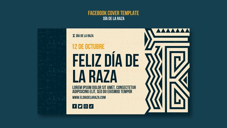 Bezpłatny plik PSD szczęśliwy szablon okładki na facebooku día de la raza