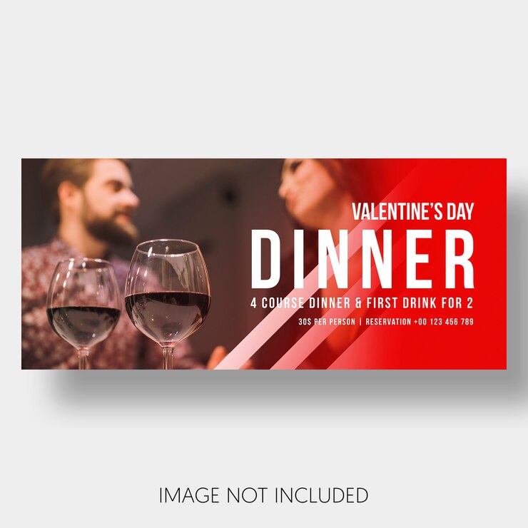 Bezpłatny plik PSD sztandaru szablonu restauracyjny pary valentine dzień