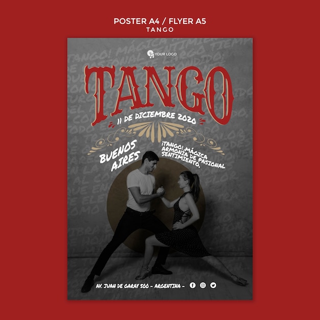 Tango Stanowi Szablon Wydruku Ulotki