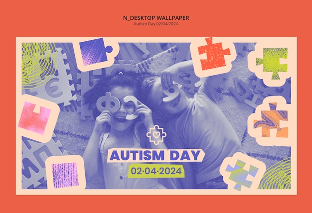 Bezpłatny plik PSD tapeta do świętowania dnia autyzmu