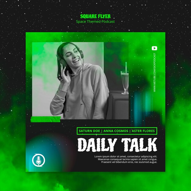 Temat ulotki podcast o tematyce kosmicznej