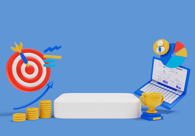 Tło podium biznesowego 3D