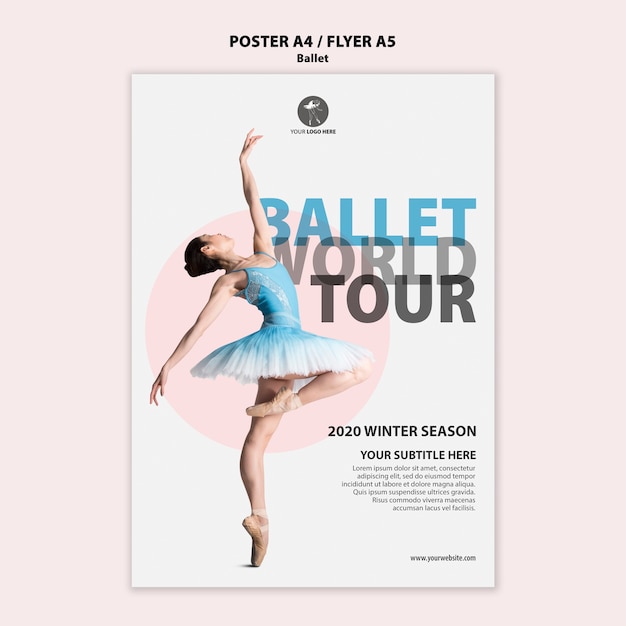 Bezpłatny plik PSD ulotka dotycząca występu baletu