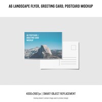 Bezpłatny plik PSD ulotka krajobrazowa, pocztówka, makieta z życzeniami