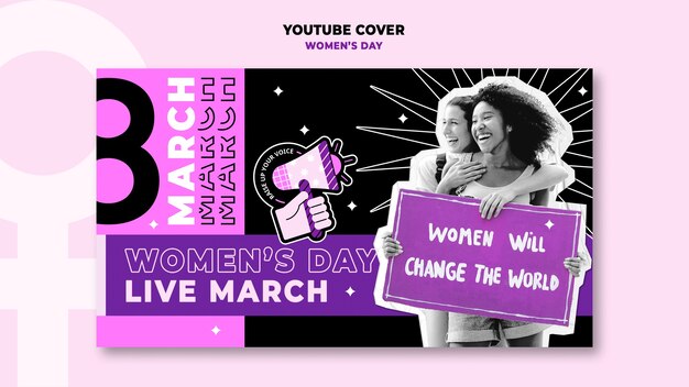 Bezpłatny plik PSD uroczystość dnia kobiet na youtube