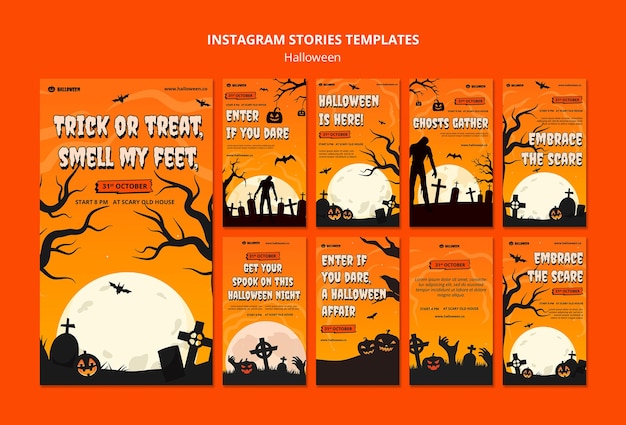 Bezpłatny plik PSD uroczystości halloween na instagramie