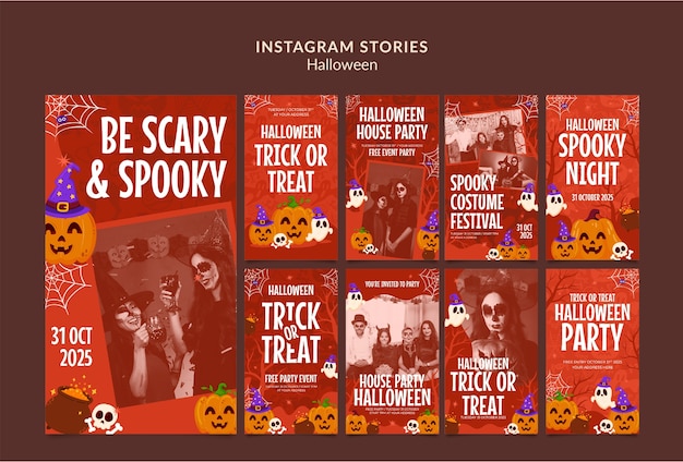 Bezpłatny plik PSD uroczystości halloween na instagramie