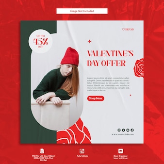 Valentine rabat oferta minimalistyczny projekt szablon postu na instagram