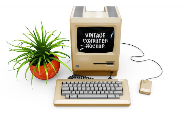 Vintage Computer Mock-up Isolated