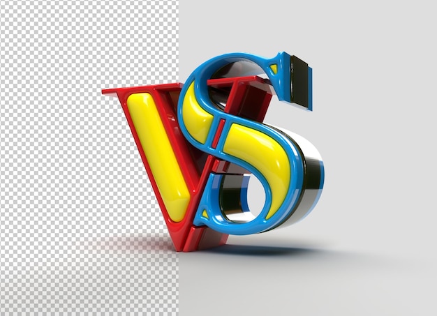 Vs Kontra Znak 3d Renderowania Logo Firmy